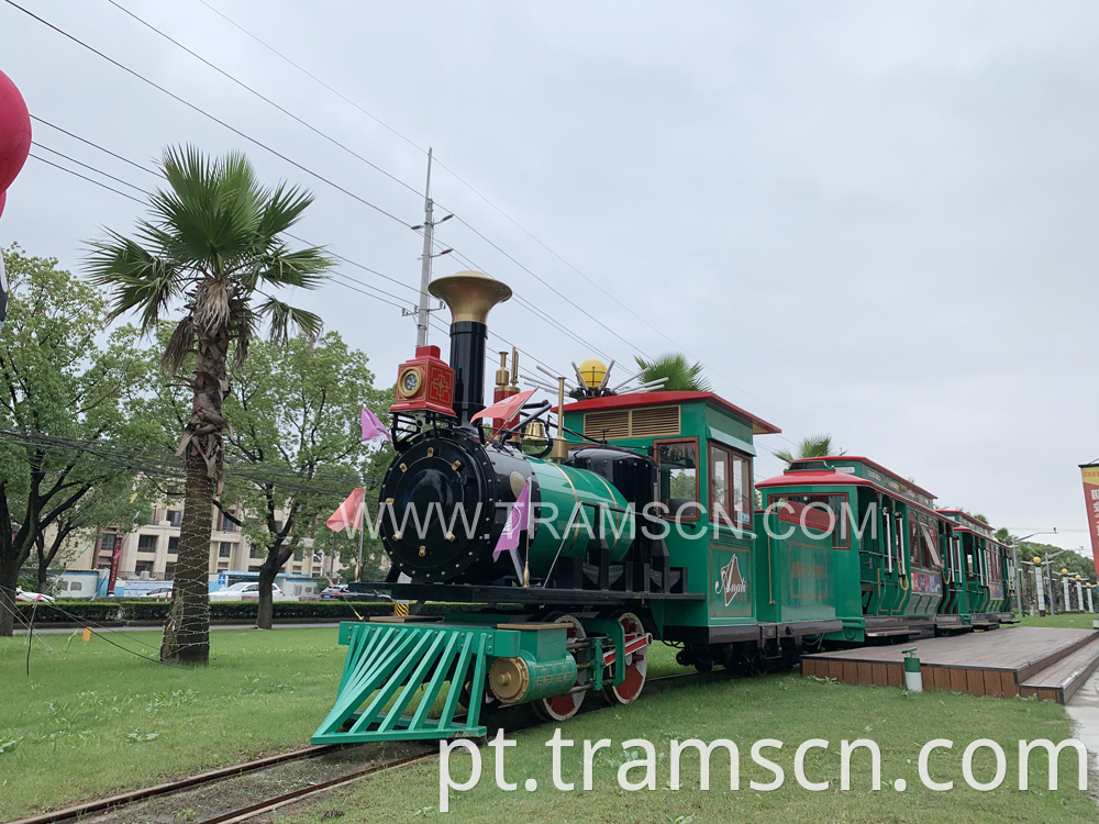 Rail Trains in Green for Shopping mall big